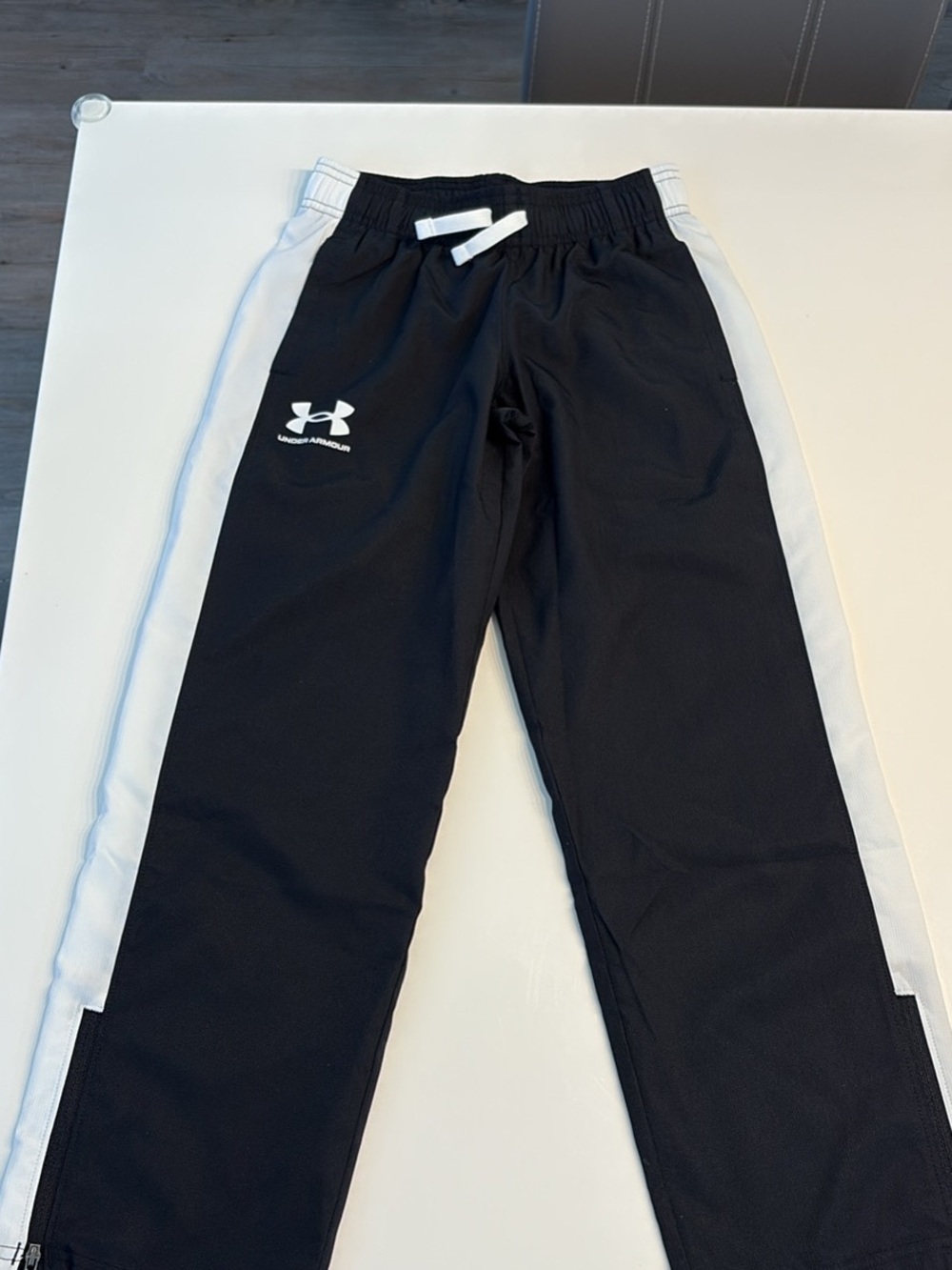 Under Armour Black Joggers with White Side Stripes - Kids